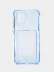 Синий силиконовый чехол Xiaomi Redmi A1, (Сяоми Редми А1), с карманом, прозрачный