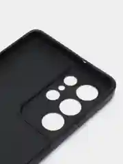 Черный чехол для Samsung Galaxy S21 Ultra (Самсунг С21 ультра) Силиконовый, c защитой камеры