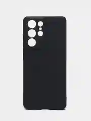 Черный чехол для Samsung Galaxy S21 Ultra (Самсунг С21 ультра) Силиконовый, c защитой камеры