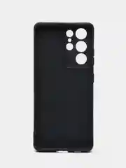 Черный чехол для Samsung Galaxy S21 Ultra (Самсунг С21 ультра) Силиконовый, c защитой камеры