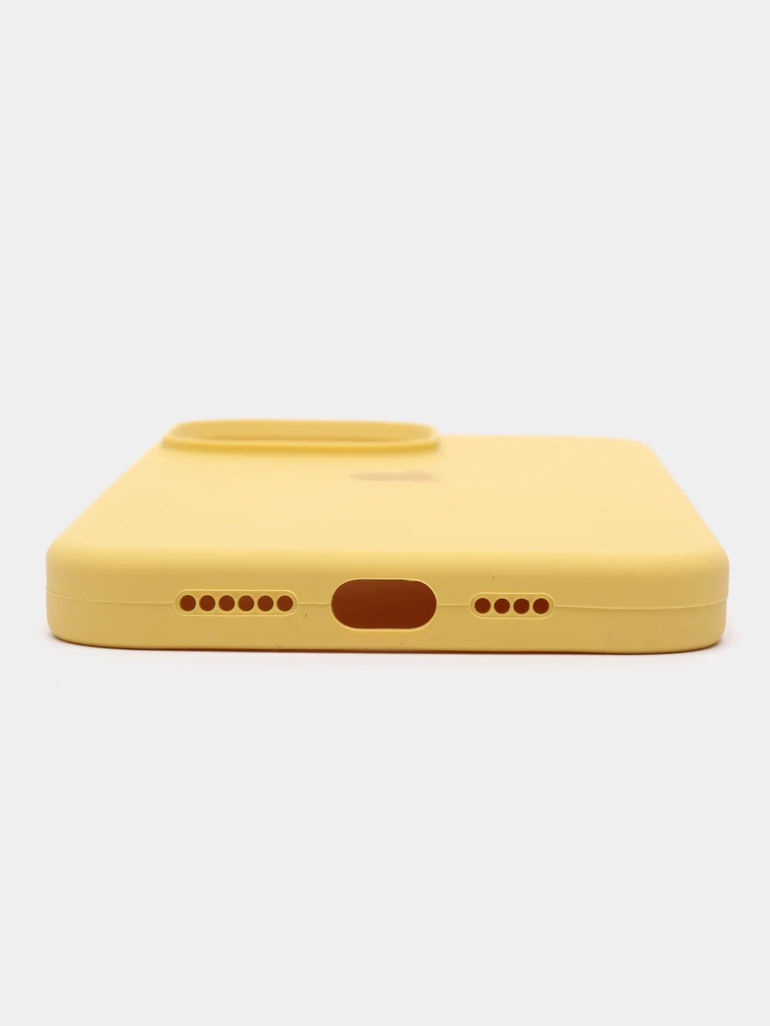 Светло-жёлтый чехол Silicone Case для iPhone 14, 14 Pro, 14 Plus, 14 Pro Max, с закрытым низом