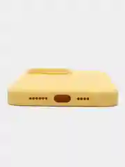 Светло-жёлтый чехол Silicone Case для iPhone 14, 14 Pro, 14 Plus, 14 Pro Max, с закрытым низом