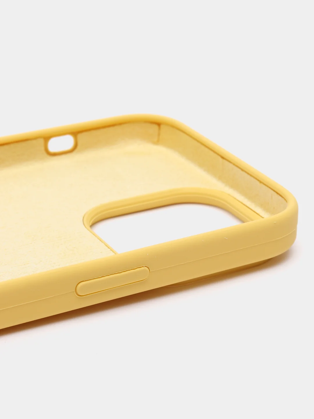 Светло-жёлтый чехол Silicone Case для iPhone 14, 14 Pro, 14 Plus, 14 Pro Max, с закрытым низом