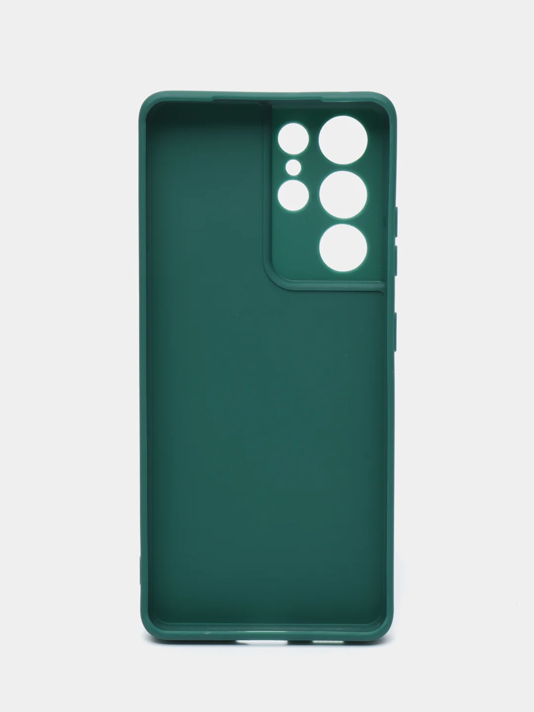 Тёмно-зелёный чехол для Samsung Galaxy S21 Ultra (Самсунг С21 ультра) Силиконовый, c защитой камеры