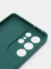 Тёмно-зелёный чехол для Samsung Galaxy S21 Ultra (Самсунг С21 ультра) Силиконовый, c защитой камеры