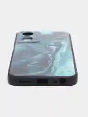 Тёмно-бирюзовый чехол для Tecno POP 6 Pro, с принтом, с рисунком (Техно Поп 6 Про)