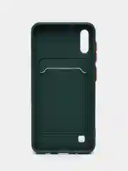 Зеленый силиконовый чехол Samsung Galaxy A10 Самсунг Галакси А10 с карманом для карт прозрачный