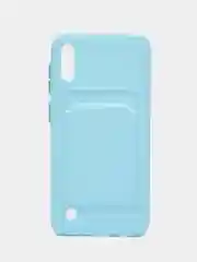 Ледяной силиконовый чехол Samsung Galaxy A10 Самсунг Галакси А10 с карманом для карт прозрачный