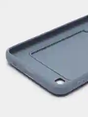 Синий меланж силиконовый чехол Samsung Galaxy A10 Самсунг Галакси А10 с карманом для карт прозрачный