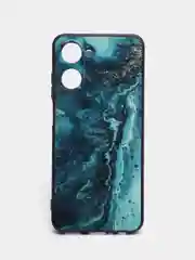 Тёмно-бирюзовый силиконовый чехол для Realme 10 4G, с принтом, с рисунком (Реалми 10 4г)