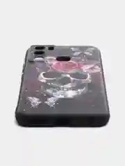 Тёмно-бордовый силиконовый чехол для Infinix HOT 12i, с принтом, с рисунком (Инфиникс Хот 12 ай)