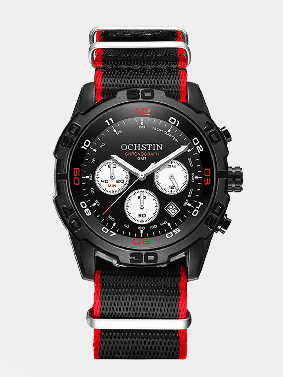 Черный мужские наручные часы Ochstin 7116B с хронографом в подарочной упаковке