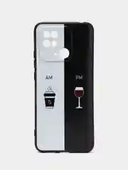 Бирюзовый силиконовый чехол для Xiaomi Redmi 10C, Poco C40, (Сяоми Редми 10С / Поко С40), с рисунком, с принтом