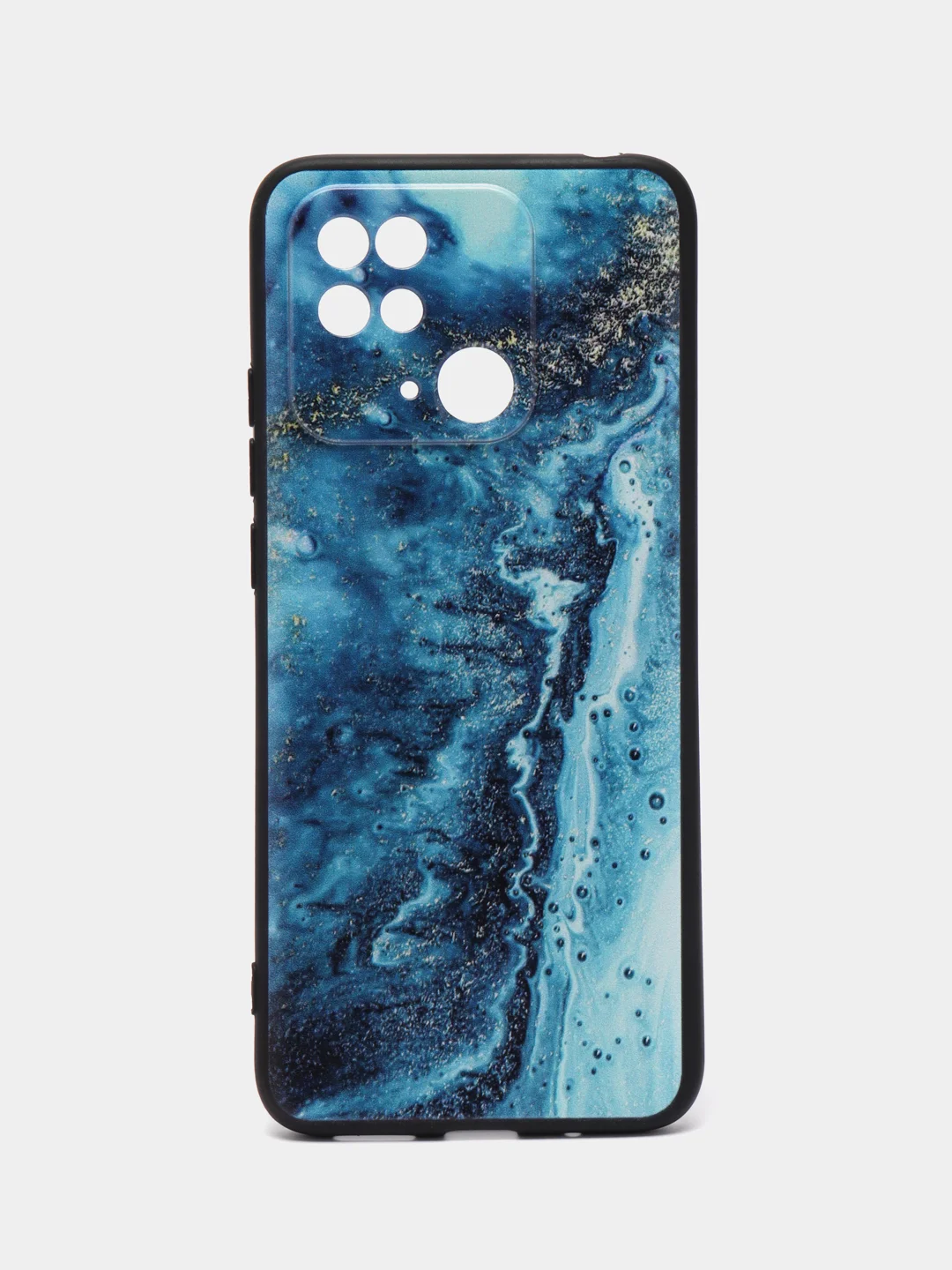 Тёмно-бирюзовый силиконовый чехол для Xiaomi Redmi 10C, Poco C40, (Сяоми Редми 10С / Поко С40), с рисунком, с принтом