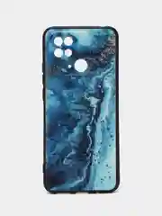 Тёмно-бирюзовый силиконовый чехол для Xiaomi Redmi 10C, Poco C40, (Сяоми Редми 10С / Поко С40), с рисунком, с принтом