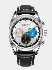 Серебряный мужские наручные часы Ochstin 6046A с хронографом в подарочной упаковке