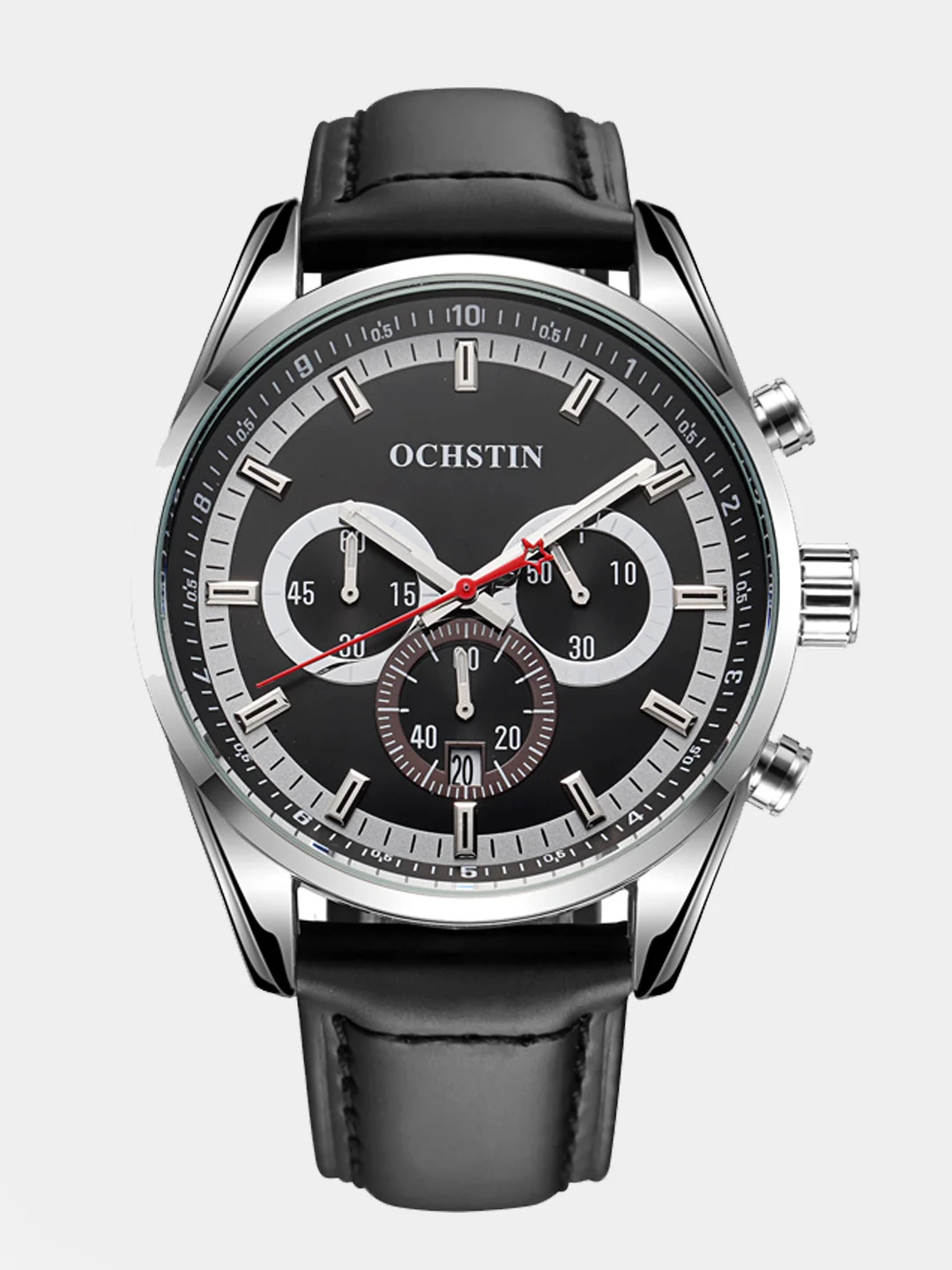 Черный мужские наручные часы Ochstin 6046A с хронографом в подарочной упаковке