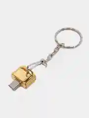 Желтый картридер для телефона c карабином и кольцом, для карт памяти micro SD, до 2 TB