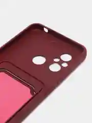 Бордовый чехол для Xiaomi Redmi 12C, Сяоми Редми 12С силиконовый, с карманом для карты