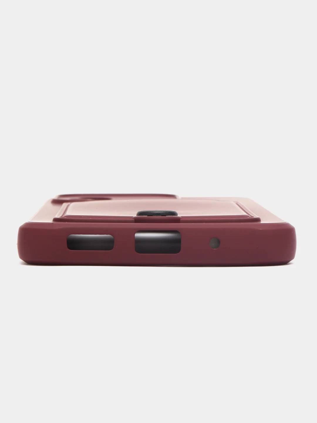 Бордовый чехол для Xiaomi Redmi 12C, Сяоми Редми 12С силиконовый, с карманом для карты