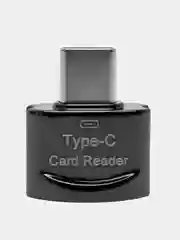 Черный картридер для телефона c карабином и кольцом, для карт памяти micro SD, до 2 TB