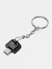 Черный картридер для телефона c карабином и кольцом, для карт памяти micro SD, до 2 TB