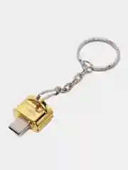 Золотой картридер для телефона c карабином и кольцом, для карт памяти micro SD, до 2 TB