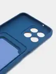 Синий чехол Honor X6, Honor X8 5G (Хонор Х6, Х8 5Г), силиконовый, с карманом для карты