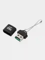 Черный картридер для карт памяти micro SD, до 512 GB с цепочкой