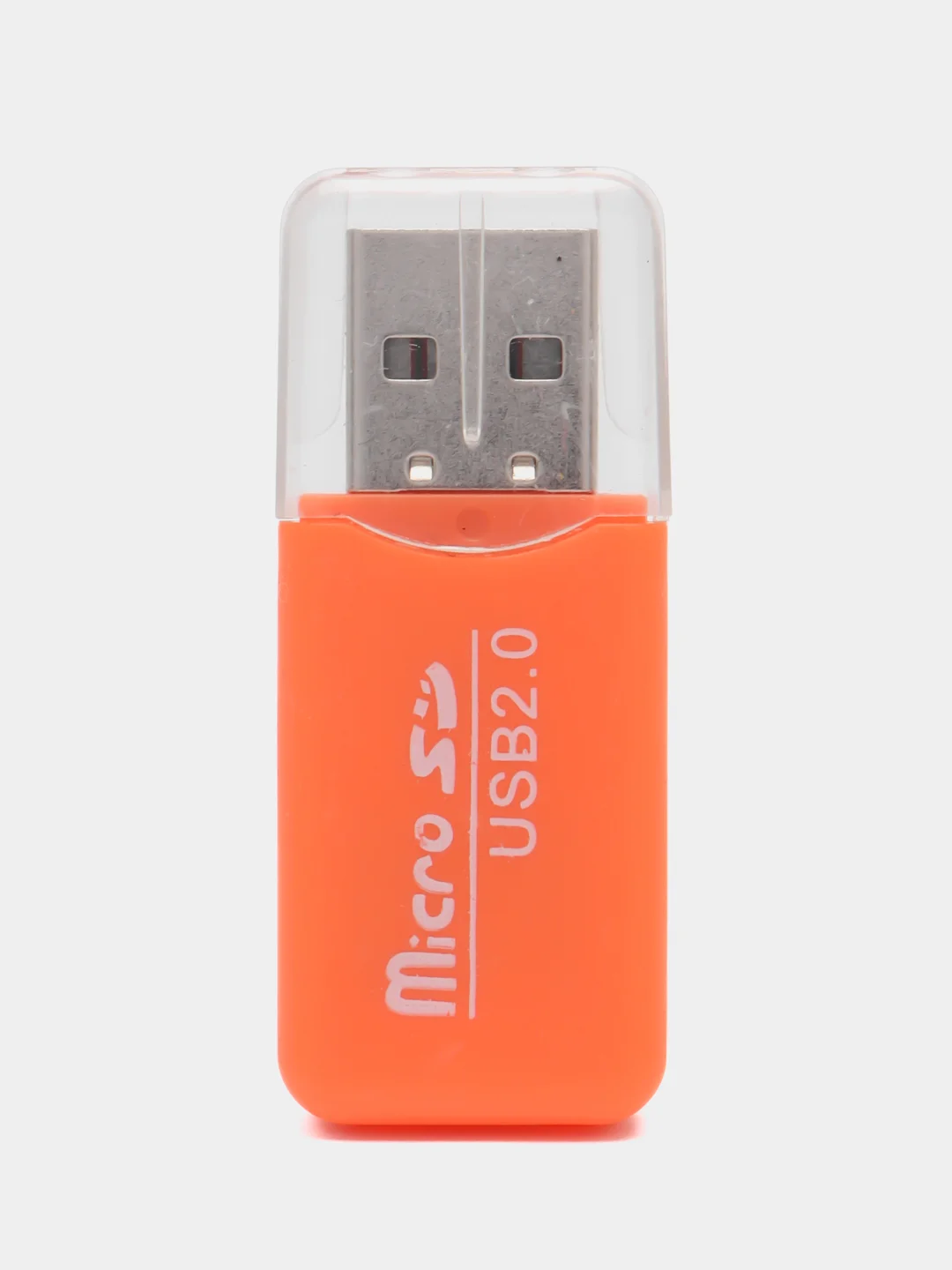 Оранжевый картридер для карт памяти формата micro SD до 512 Gb