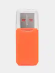 Оранжевый картридер для карт памяти формата micro SD до 512 Gb