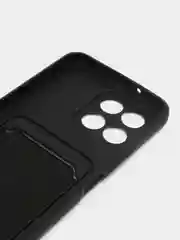 Черный чехол Honor X6, Honor X8 5G (Хонор Х6, Х8 5Г), силиконовый, с карманом для карты