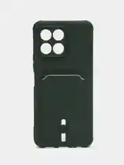 Тёмно-зелёный чехол Honor X6, Honor X8 5G (Хонор Х6, Х8 5Г), силиконовый, с карманом для карты
