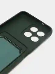 Тёмно-зелёный чехол Honor X6, Honor X8 5G (Хонор Х6, Х8 5Г), силиконовый, с карманом для карты