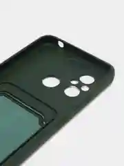 Зеленый чехол для Xiaomi Redmi 12C, Сяоми Редми 12С силиконовый, с карманом для карты