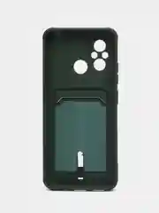Зеленый чехол для Xiaomi Redmi 12C, Сяоми Редми 12С силиконовый, с карманом для карты