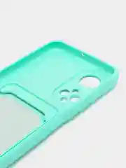 Бирюзовый чехол для Huawei Honor X7 (Хуавей Хонор Х7) силиконовый, с карманом для карты