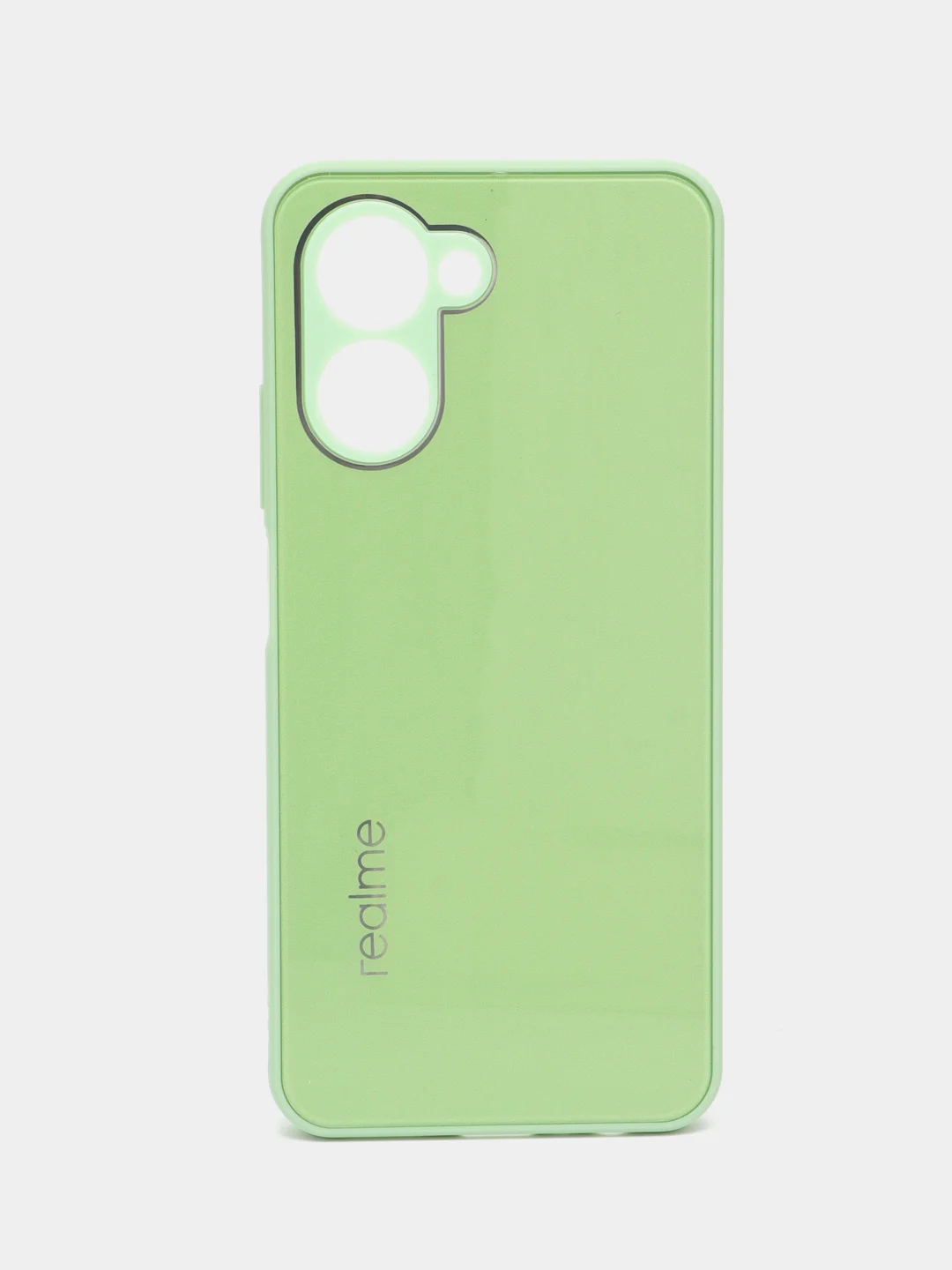Лайм чехол для Realme C33, Реалми С33, пластиковый, глянцевый, под стекло