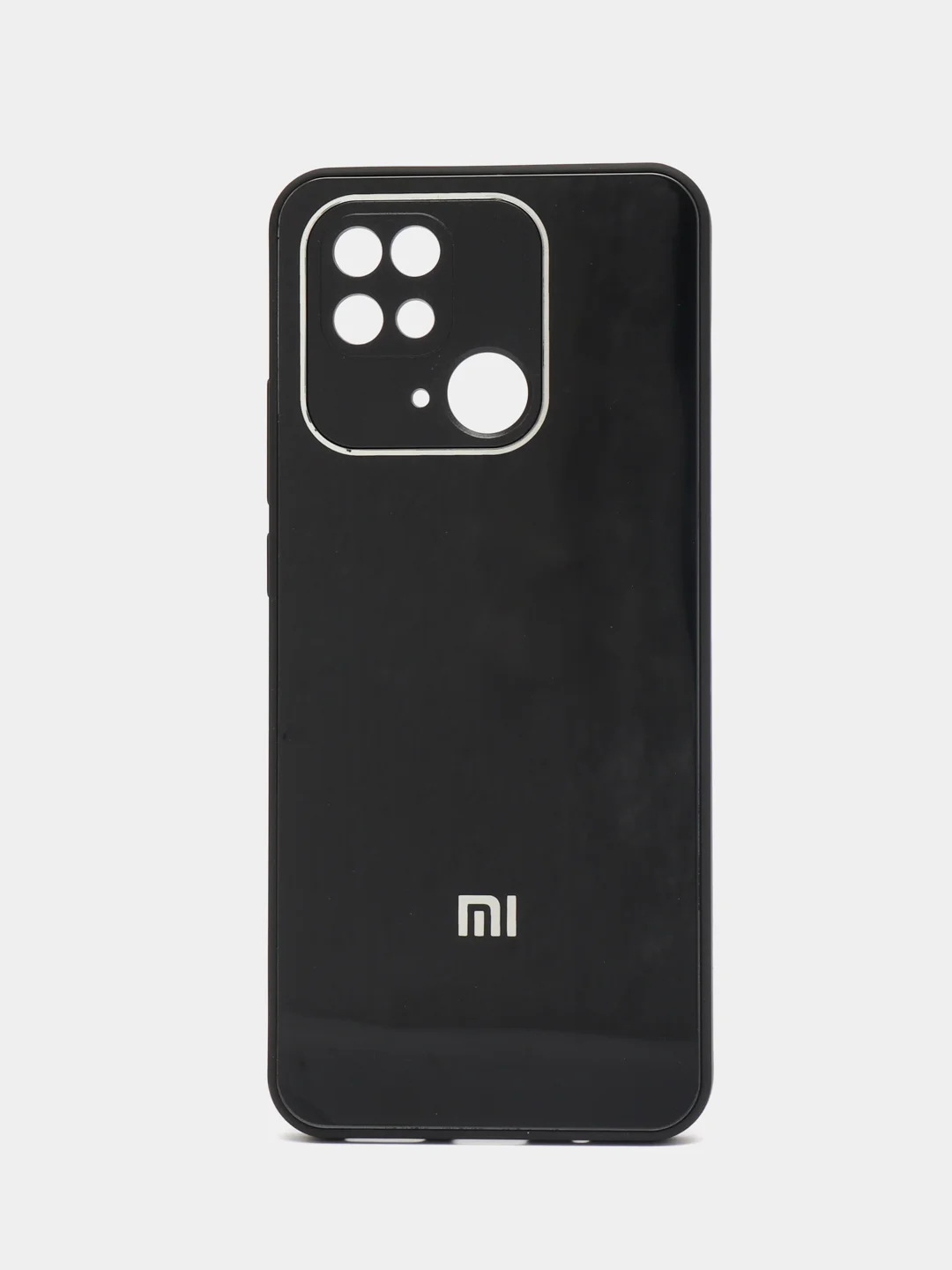 Угольный чехол на Xiaomi Redmi 10C Poco C40 (Сяоми Редми 10С Поко С40), пластиковый, под стекло