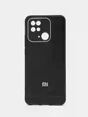 Угольный чехол на Xiaomi Redmi 10C Poco C40 (Сяоми Редми 10С Поко С40), пластиковый, под стекло