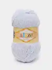 Серый металлик пряжа плюшевая Alize Softy, микрополиэстер, 50 г, 115 м