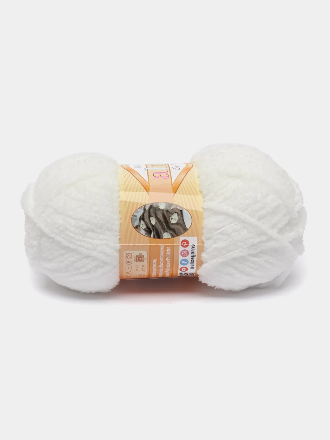 Слоновая кость пряжа плюшевая Alize Softy, микрополиэстер, 50 г, 115 м