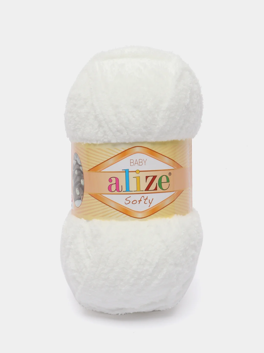 Слоновая кость пряжа плюшевая Alize Softy, микрополиэстер, 50 г, 115 м