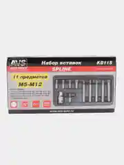 Набор бит / вставок многогранников / SPLINE (M5-M12), 11 предметов в кейсе, AVS