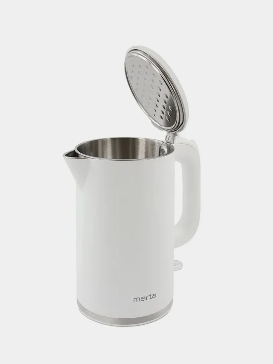 Белый чайник металлический MARTA MT-4556