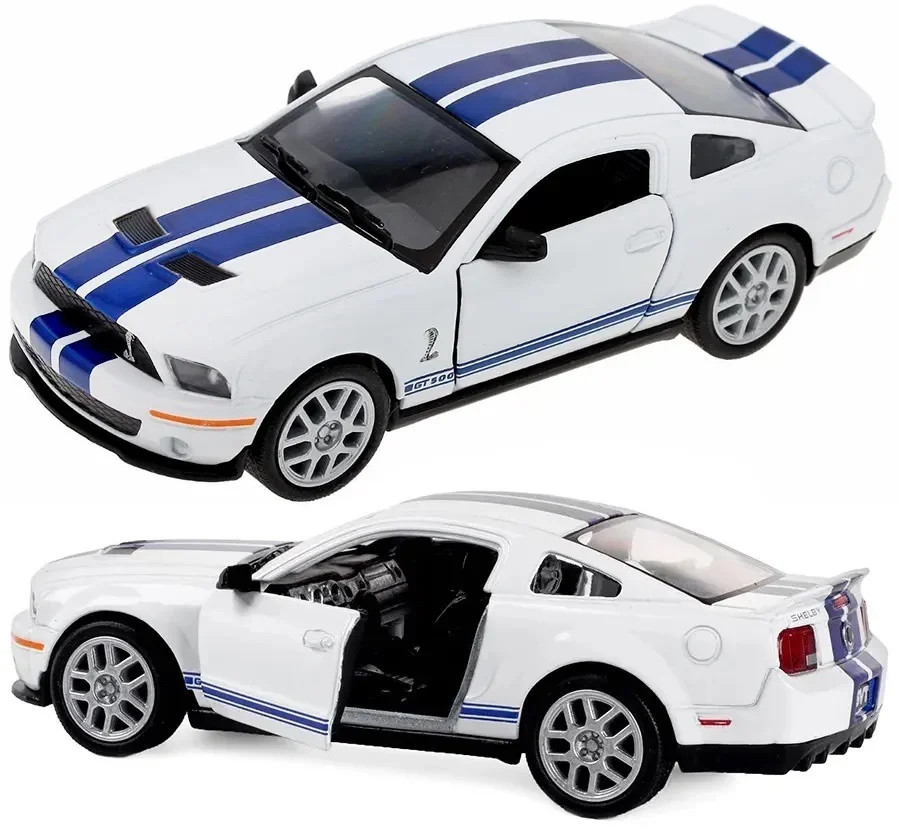 Белый металлическая Машинка 2007 Shelby GT500 1:38