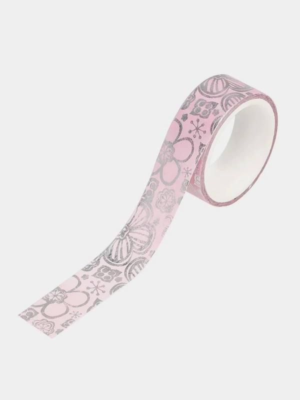Клейкая лента декоративная MESHU "Pink elegance", 1,5см*3м