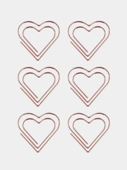 Скрепки фигурные 27мм, Meshu "Hearts", 6 шт.