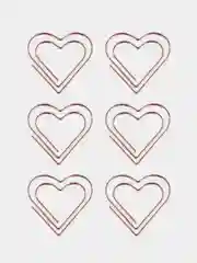 Скрепки фигурные 27мм, Meshu "Hearts", 6 шт.