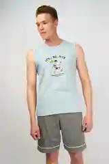 Голубой пижама мужская